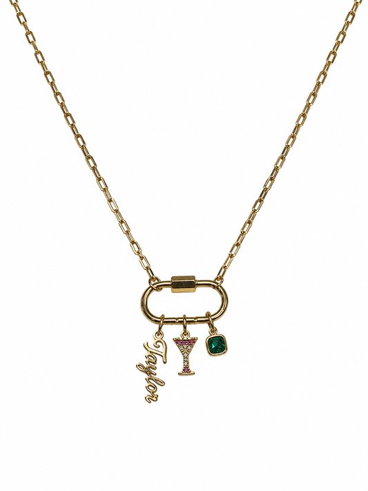 Custom Mini Charm Nameplate Necklace