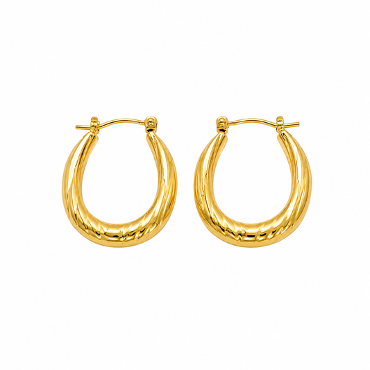 Textured Golden Hoop Earrings