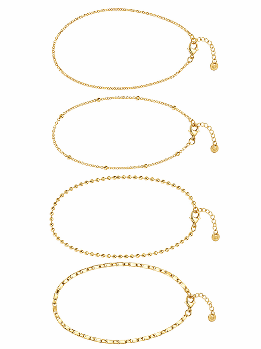 The Luxe Layering Anklet Set