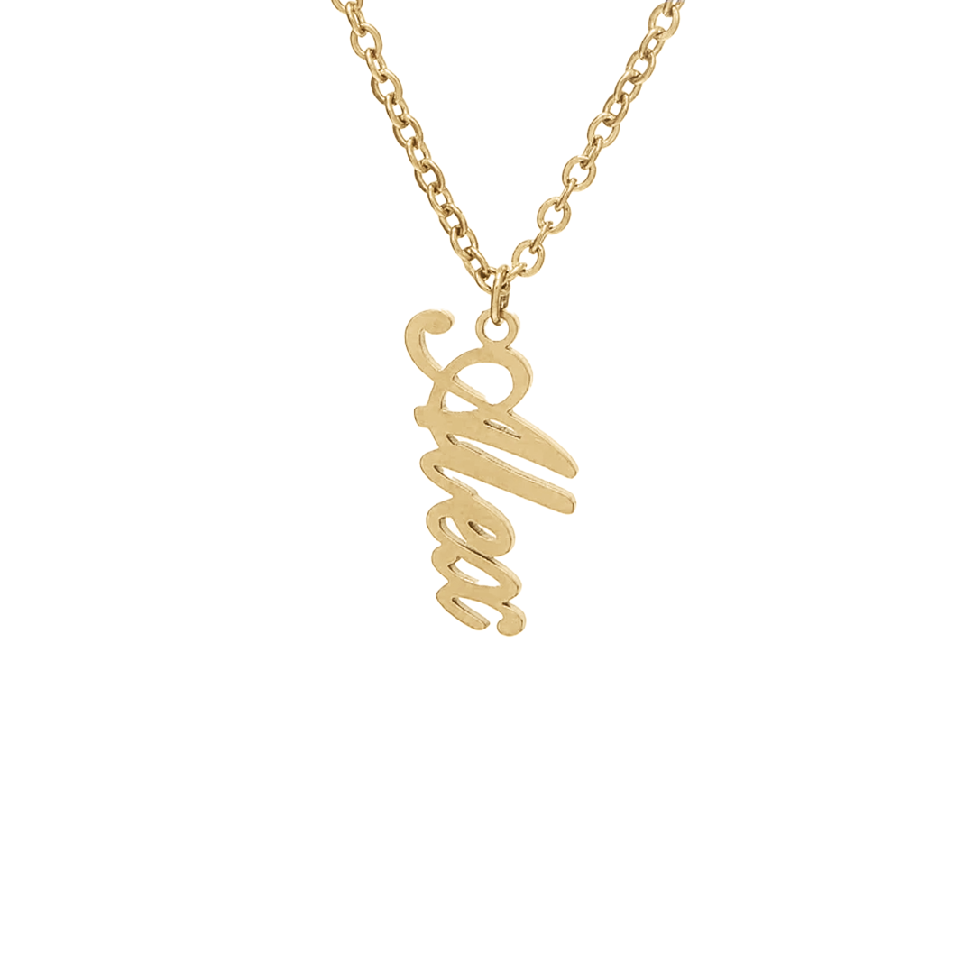 Vertical Nameplate Necklace