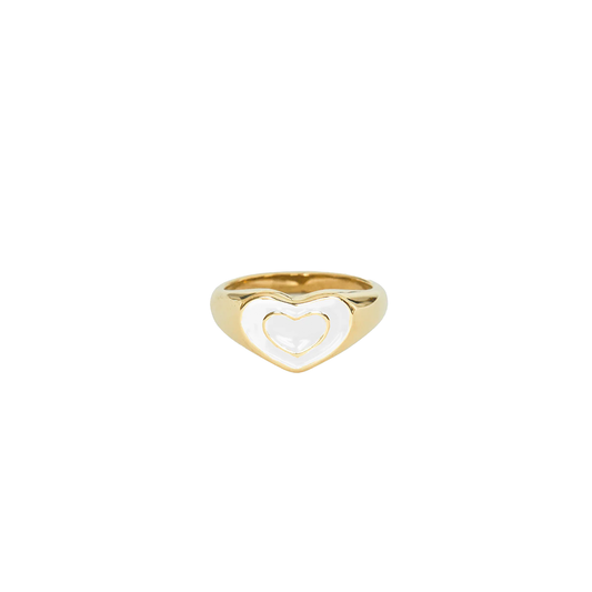 White Heart Ring