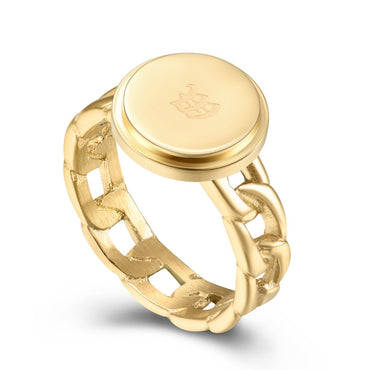 Mens gold chain link on sale ring