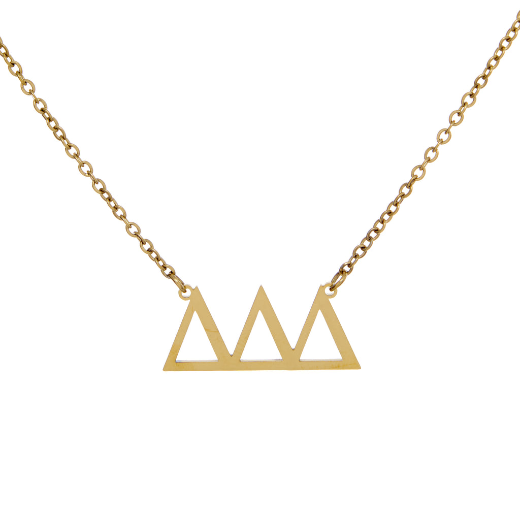 Simple steel custom greek symbol pendant necklace
