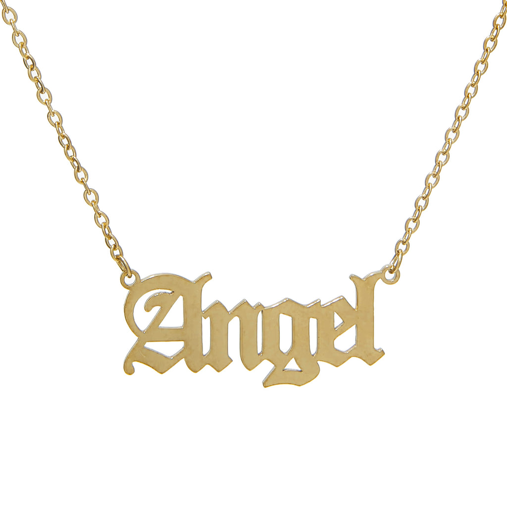 Angel Nameplate Necklace
