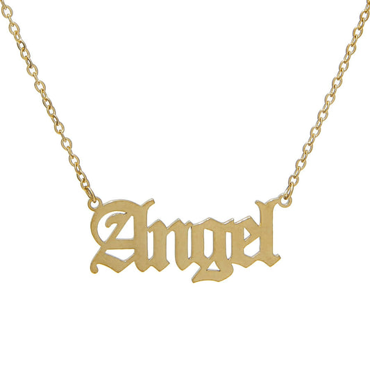 Angel Nameplate Necklace