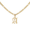 Figaro Chain Old English Initial Necklace
