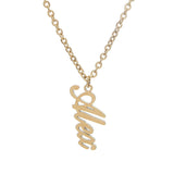 Vertical Script Nameplate Necklace