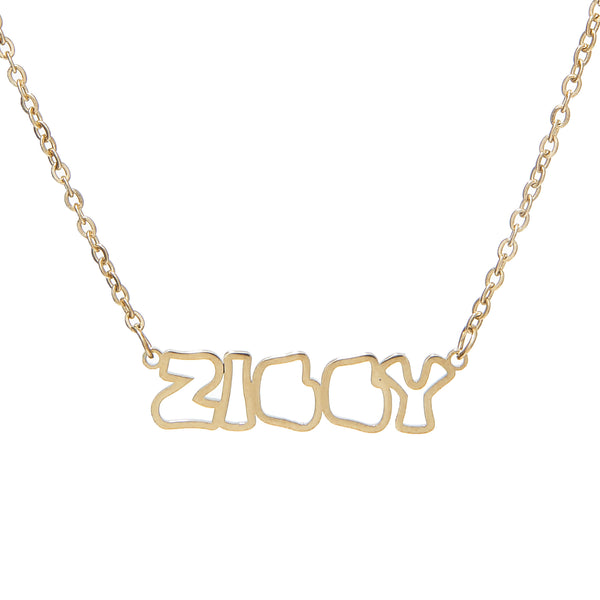Outline Nameplate Necklace

