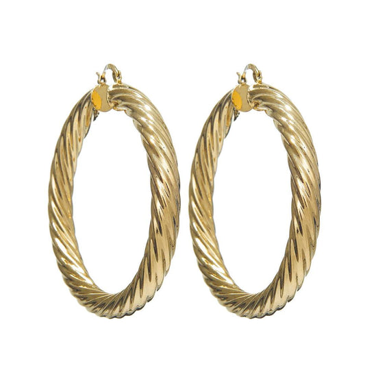 Gold Twist Hoops