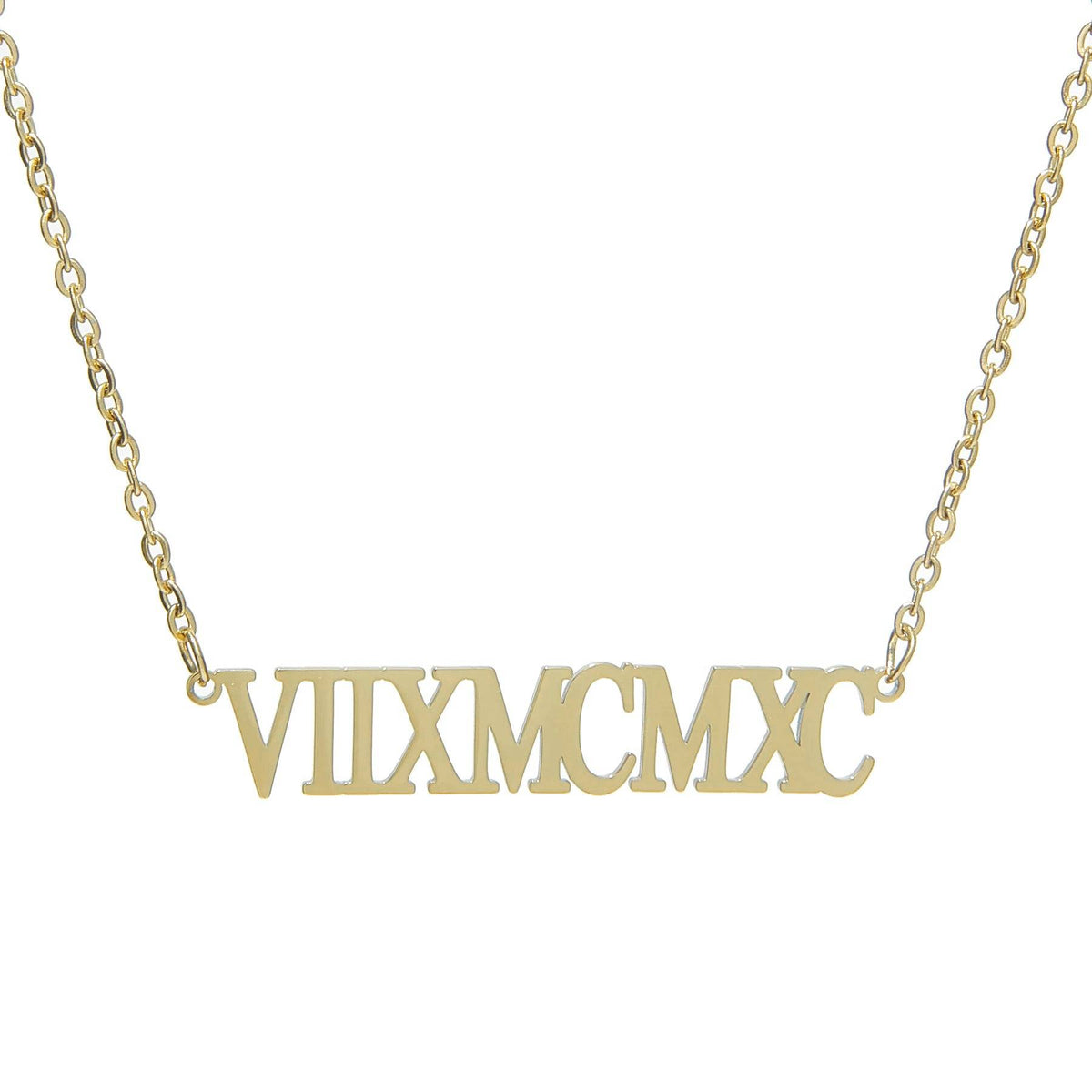 Roman numeral sale necklace rose gold