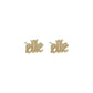 Bold stainless steel custom name stud earrings in 3 colors and 2 fonts - gif
