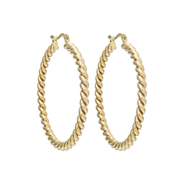 Chic & Tarnish-Free Gold Rope Hoop Earrings | VibeSzn