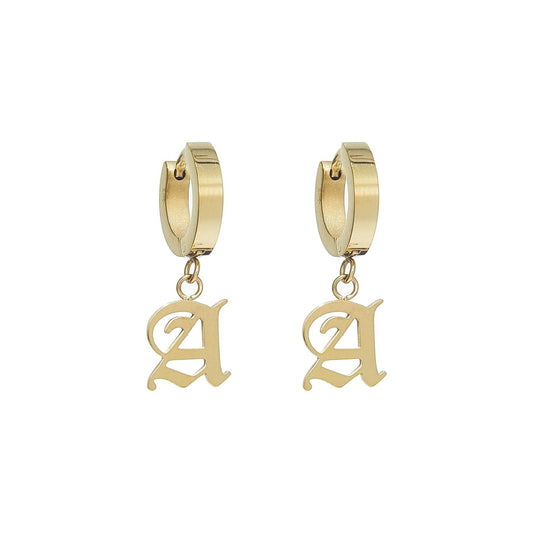 Old English Huggie Earrings