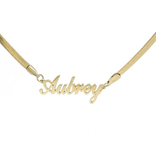 Herringbone Nameplate Necklace