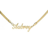 Herringbone Nameplate Necklace