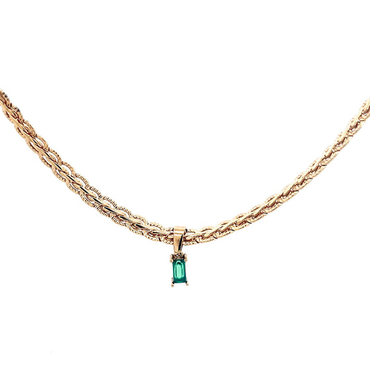 Braided Emerald Necklace