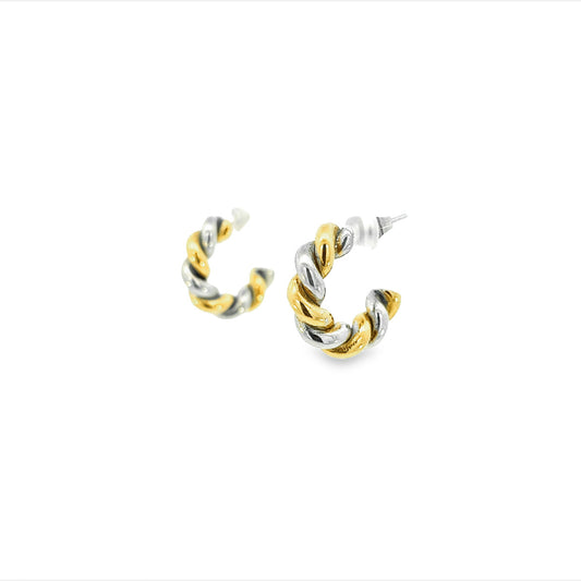 Two Tone Twist Hoops