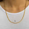 Bold copper thick gold curb chain necklace in 3 styles - style 1