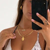 Bold copper thick gold curb chain necklace in 3 styles - worn