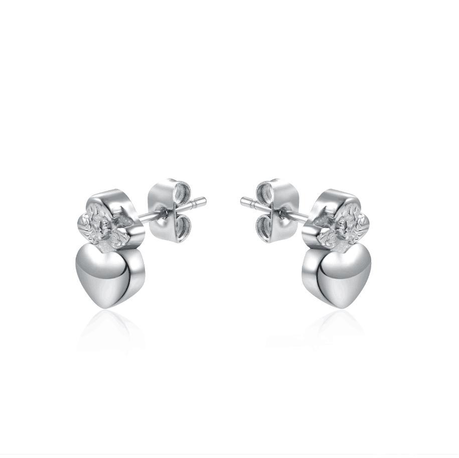 Cute Tarnish-Free Silver Angel Energy Studs