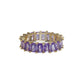 Cute tarnish-free multi-color classic crystal ring in 4 colors - purple