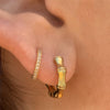 Elegant Gold Mini Bamboo Huggies Earrings with Simple Stack Huggie Earrings