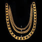 Bold copper thick gold curb chain necklace in 3 styles - style variation