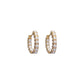 Classy high-fashion mini pearl hoops earrings - gold