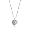 Tarnish-Free Silver Chain Necklace with Heart Pendant