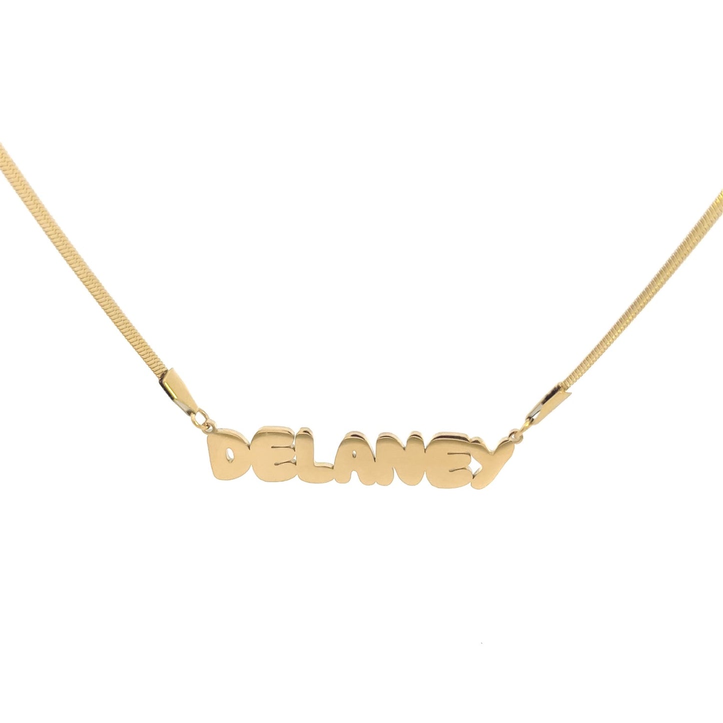 Bubble Nameplate Necklace