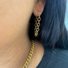 Modish Tarnish-Free Gold Chained Earrings - Worn