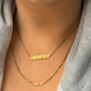 Trendy stainless steel custom classic nameplate necklace - worn 4