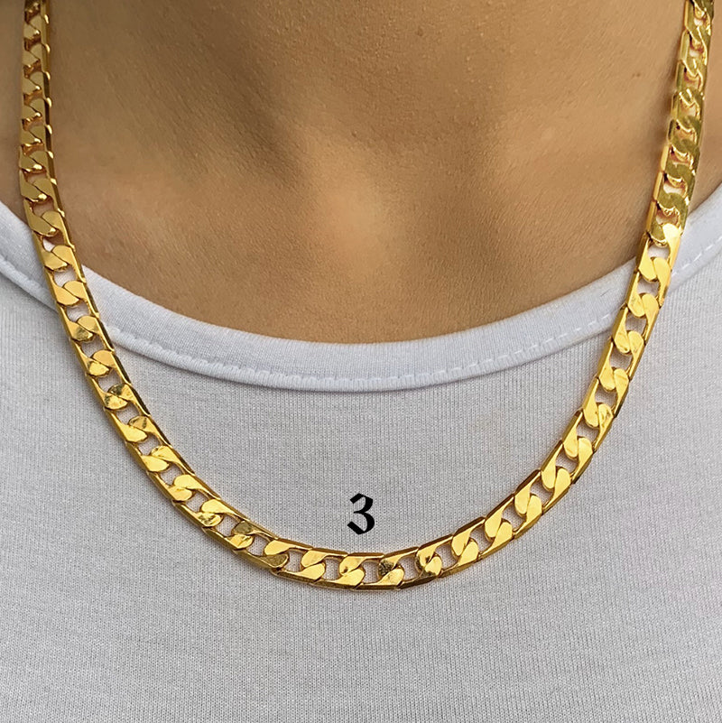 Bold copper thick gold curb chain necklace in 3 styles - style 3