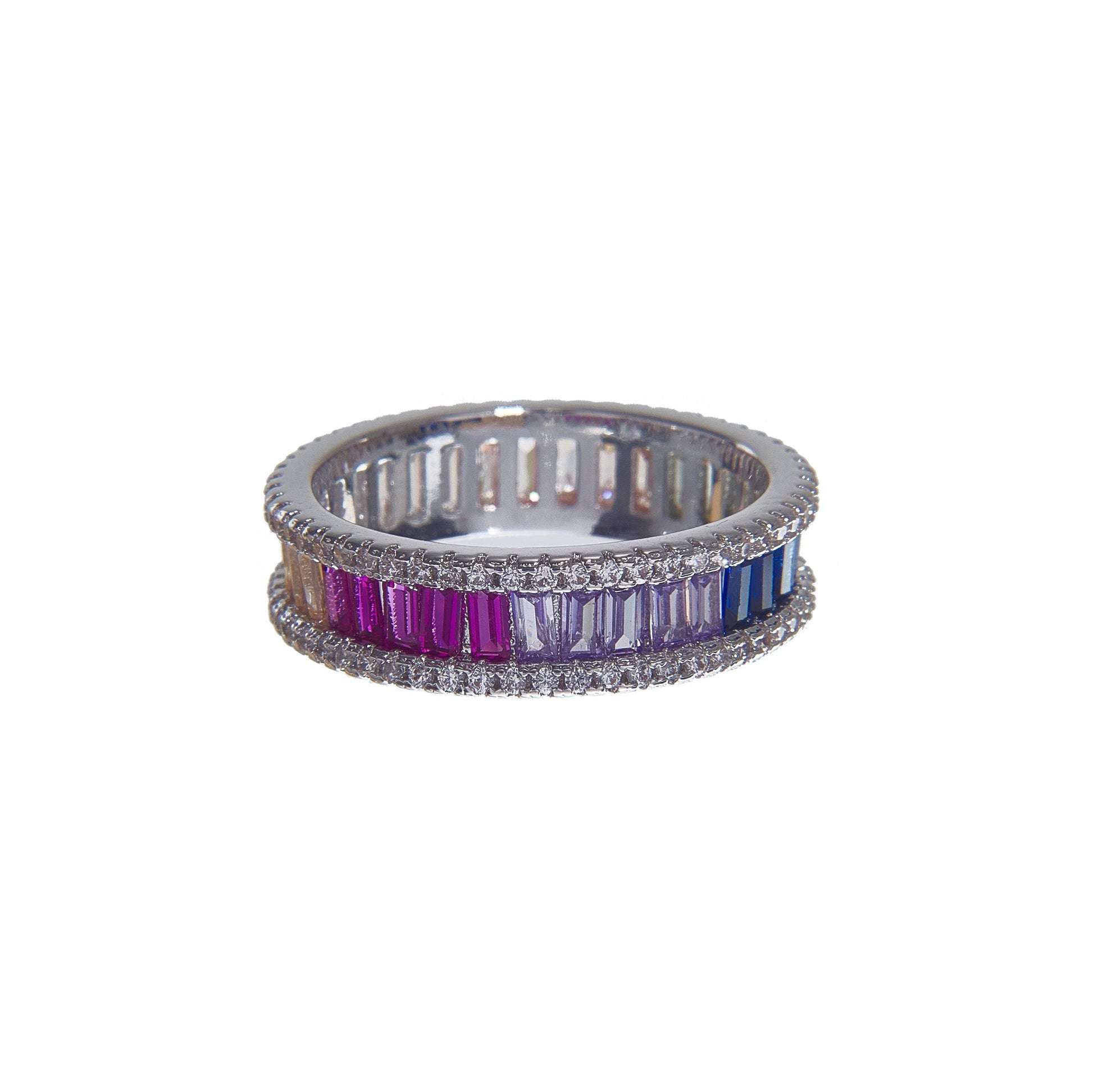 SINGLE BAGUETTE RING W/CRYSTALS SINGLE BAGUETTE RING W/CRYSTALS