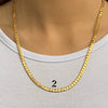 Bold copper thick gold curb chain necklace in 3 styles - style 2