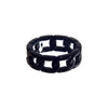 Stylish stainless steel thick chain link ring - black
