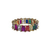 Cute colorful mini iced rainbow ring with stones - single