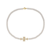 Iced Cross Pearl Choker