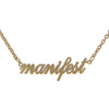 Elegant Gold Chain Necklace with Good Vibes Line Pendant - Manifest