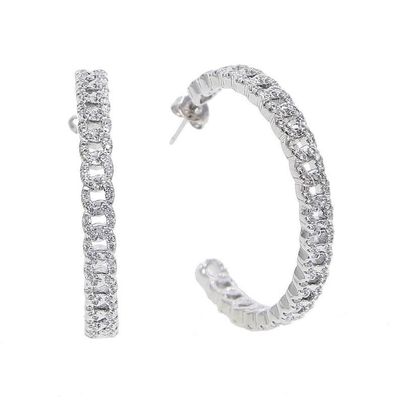 Iced Link Hoops