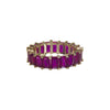 Cute tarnish-free multi-color classic crystal ring in 4 colors - pink