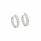 Classy high-fashion mini pearl hoops earrings - silver