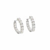 Classy high-fashion mini pearl hoops earrings - silver