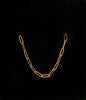 Unique Gold-Plated Copper Paperclip Chain Necklace - In Black Background