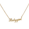 Trendy 18K gold-plated stainless steel babygirl nameplate necklace in 2 fonts - script