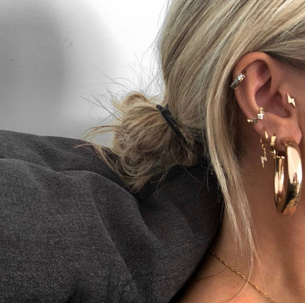 Adorable Gold Stormi Stud Earrings - Worn