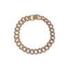 Luxurious iced cuban link bracelet with gold and silver studs