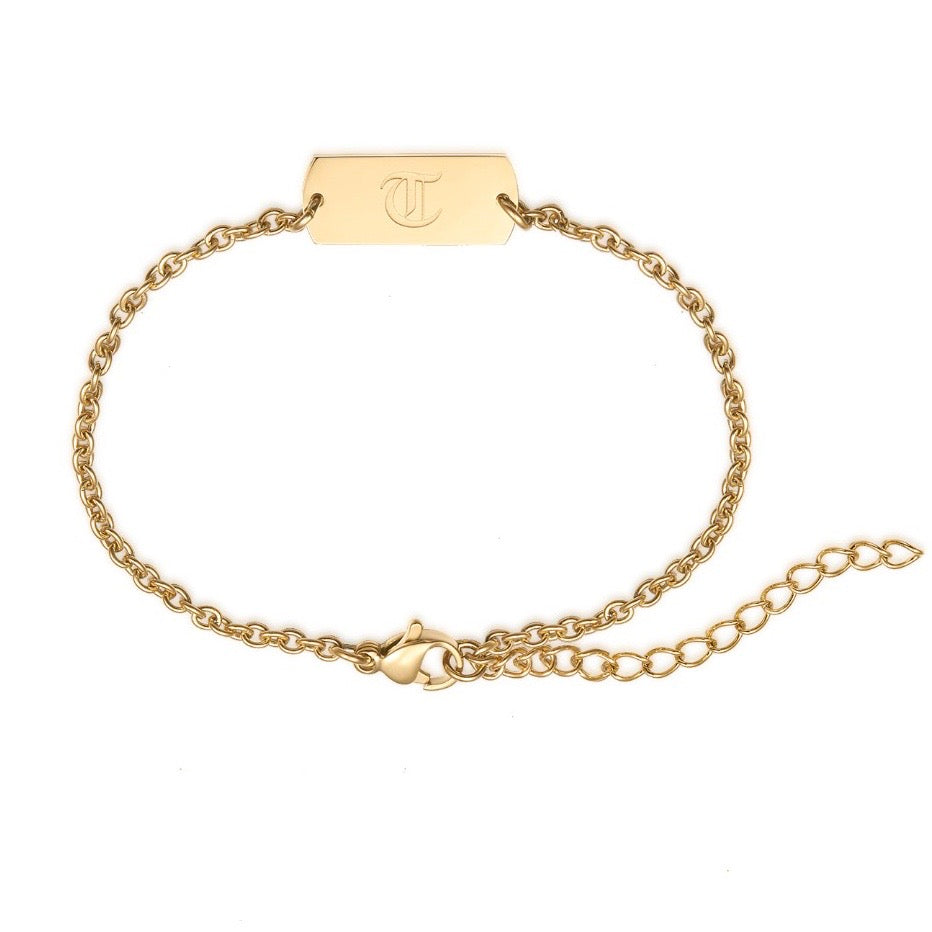 Classic Gold Chain Tag Bracelet